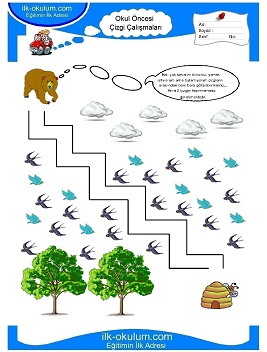 Çocuklar İçin Çizgi Çalışma Sayfaları 